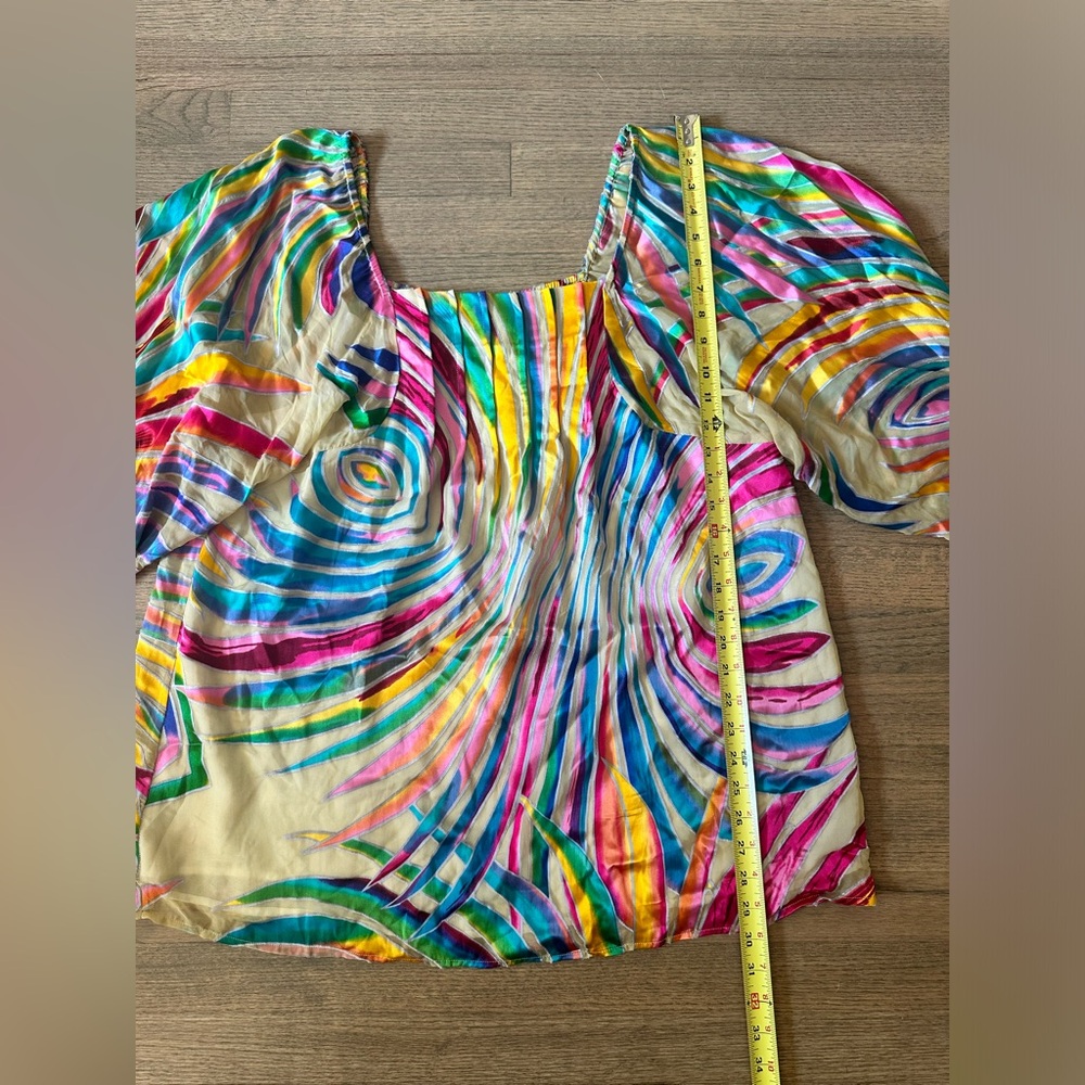 Soft Surroundings Billowy Blouse Bright Multicolor-Size XL - Picture 4 of 5